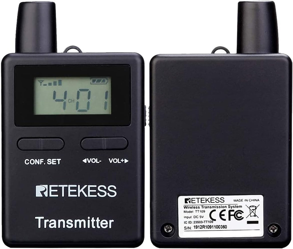 Wireless Tour Guide System, Case of 1 Transmitter and 10 Receivers F664
