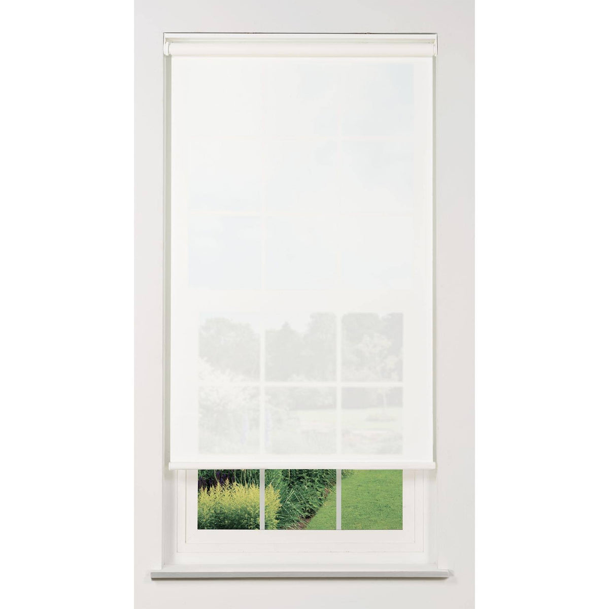 White 71 W x 78 H Cordless Solar Roller Shade S407