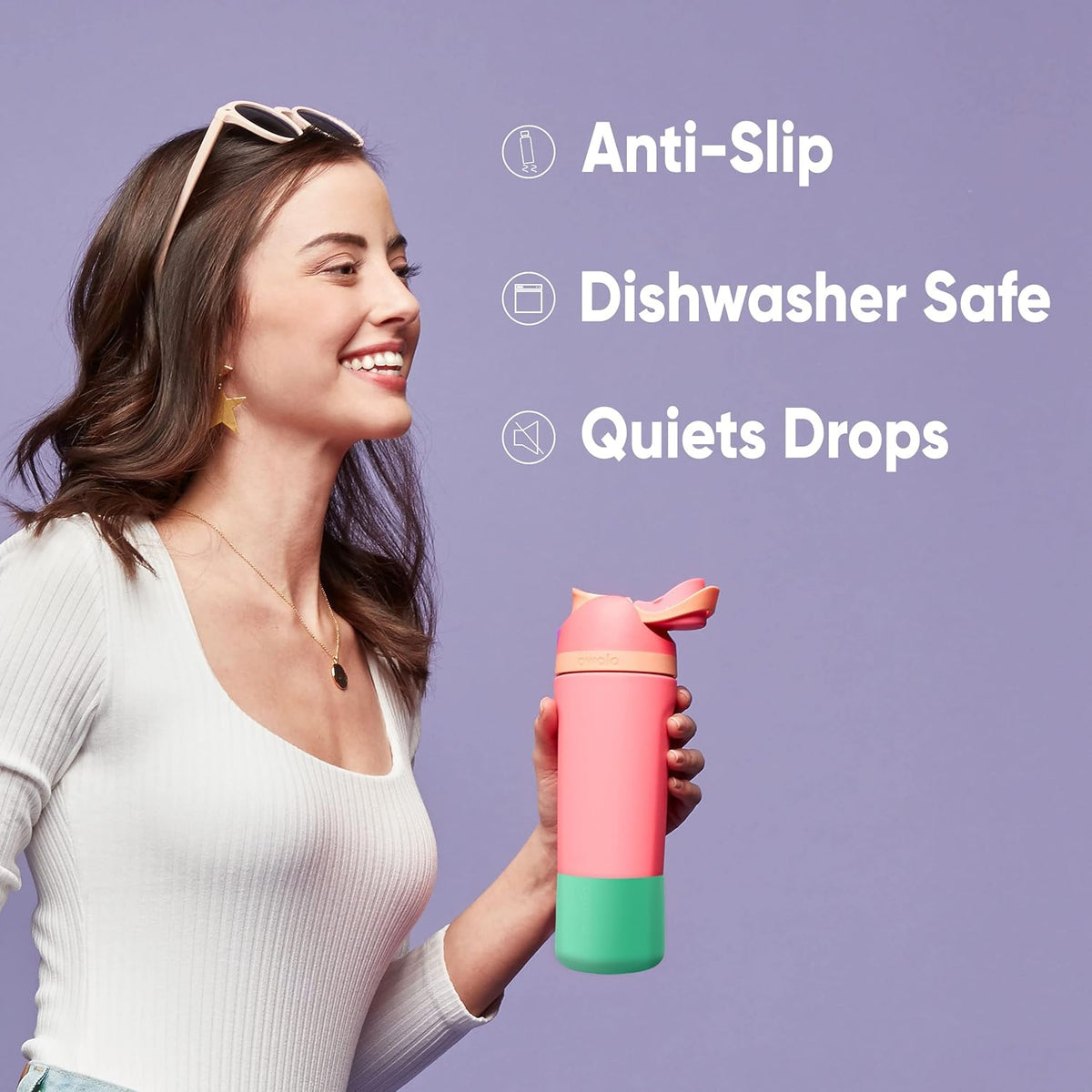 Insulated Stainless Steel Water Bottle with Straw and Silicone Boot M1476