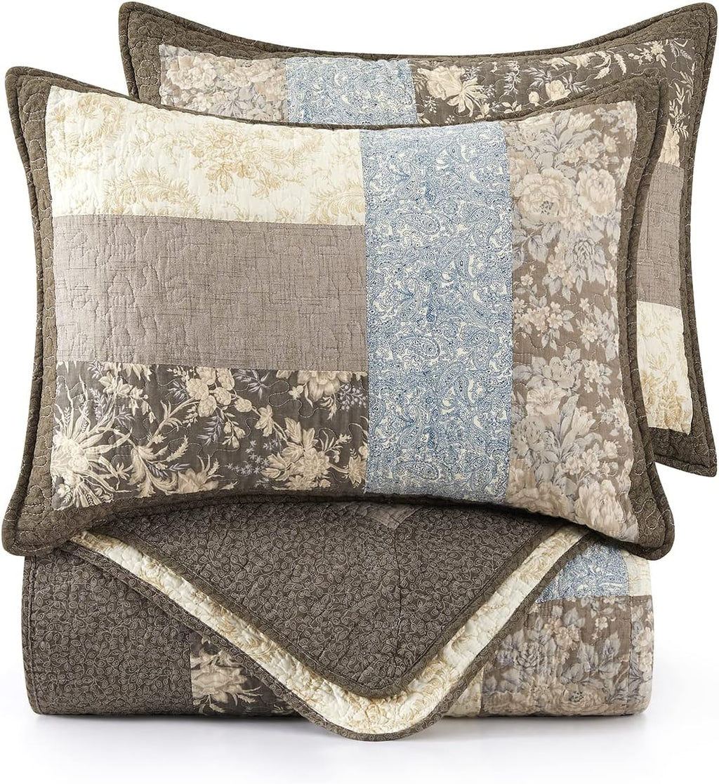 3-Piece 100% Cotton Bohemian Bedding Set, 1 Quilt and 2 Shams (California King) R40011
