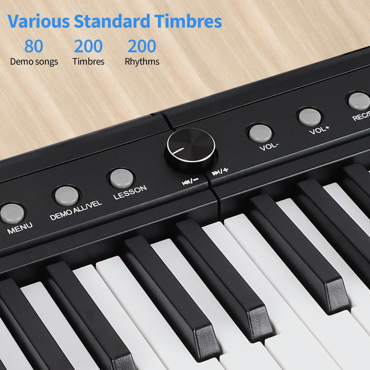 88 Key Semi Weighted Digital Piano with Stand, Sustain Pedal, Headphones, Carrying Case, Power Supply M392464