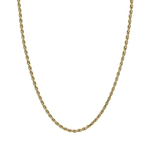 14K Solid Yellow Gold Rope Chain Necklace Lobster Clasp, 16" - 24" C84729
