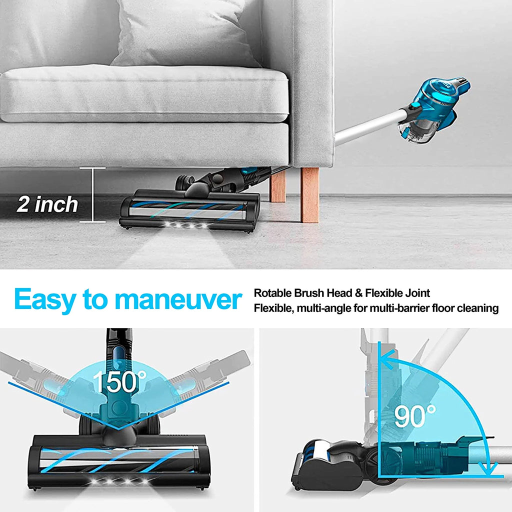 Cordless Vacuum Cleaner with 2 Batteries, 10-in-1 Lightweight Stick Vacuum H8586