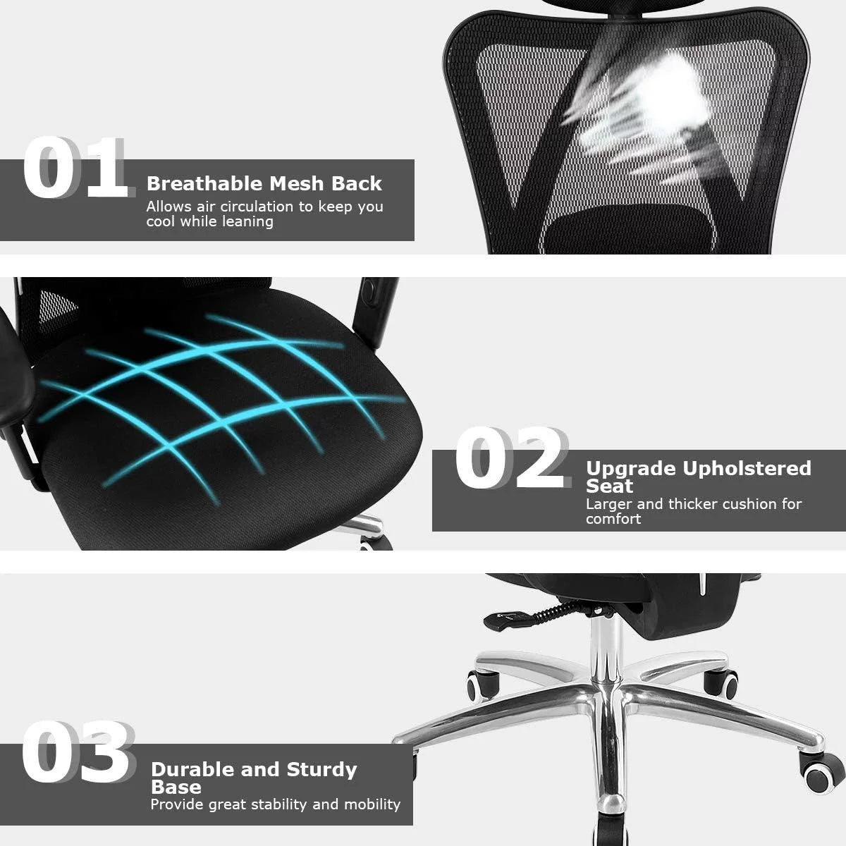 Black Ergonomic Mesh Office Chair S6270