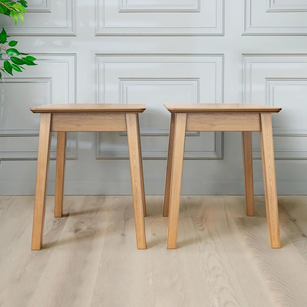 Brown Set of 2 Solid Wood Stool A42364