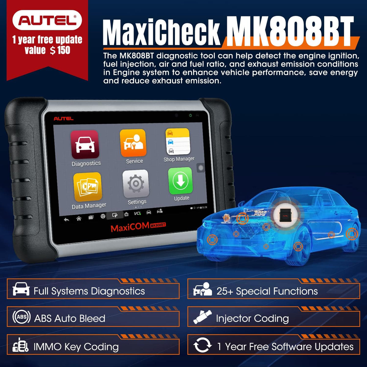 Autel MaxiCOM MK808BT Diagnostic Scan Tool N459065