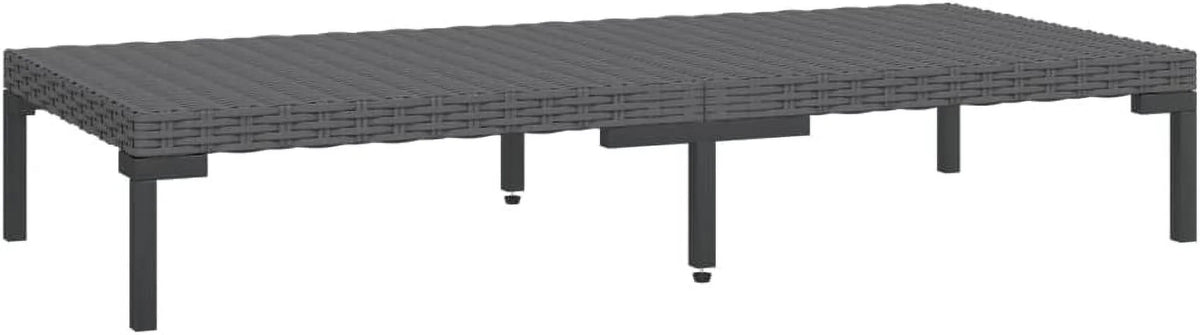 14 Piece Patio Lounge Set with Cushions Poly Rattan Dark Gray P1562