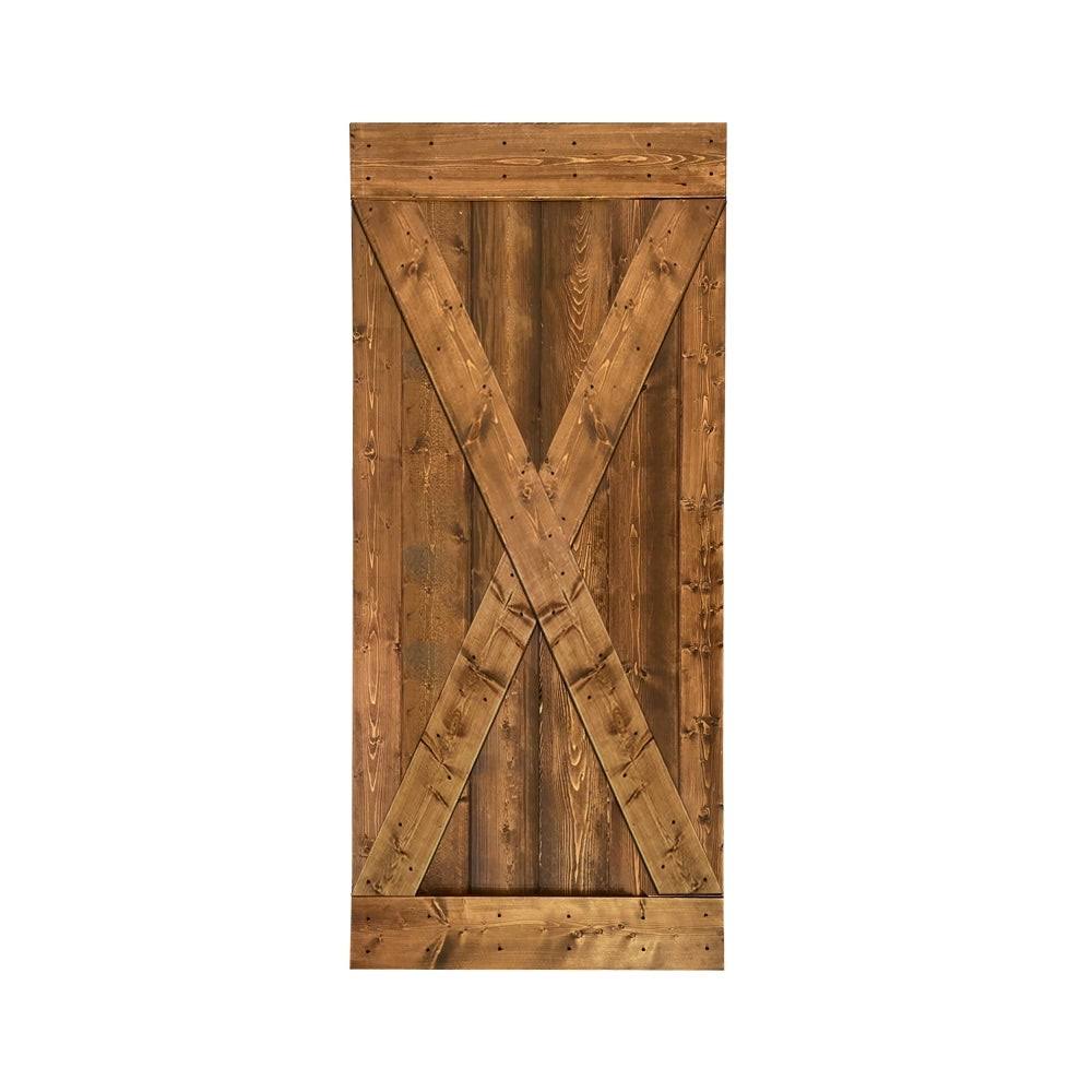 Weather Gray Solid Knotty Pine Wood Interior Sliding Barn Door Slab M746