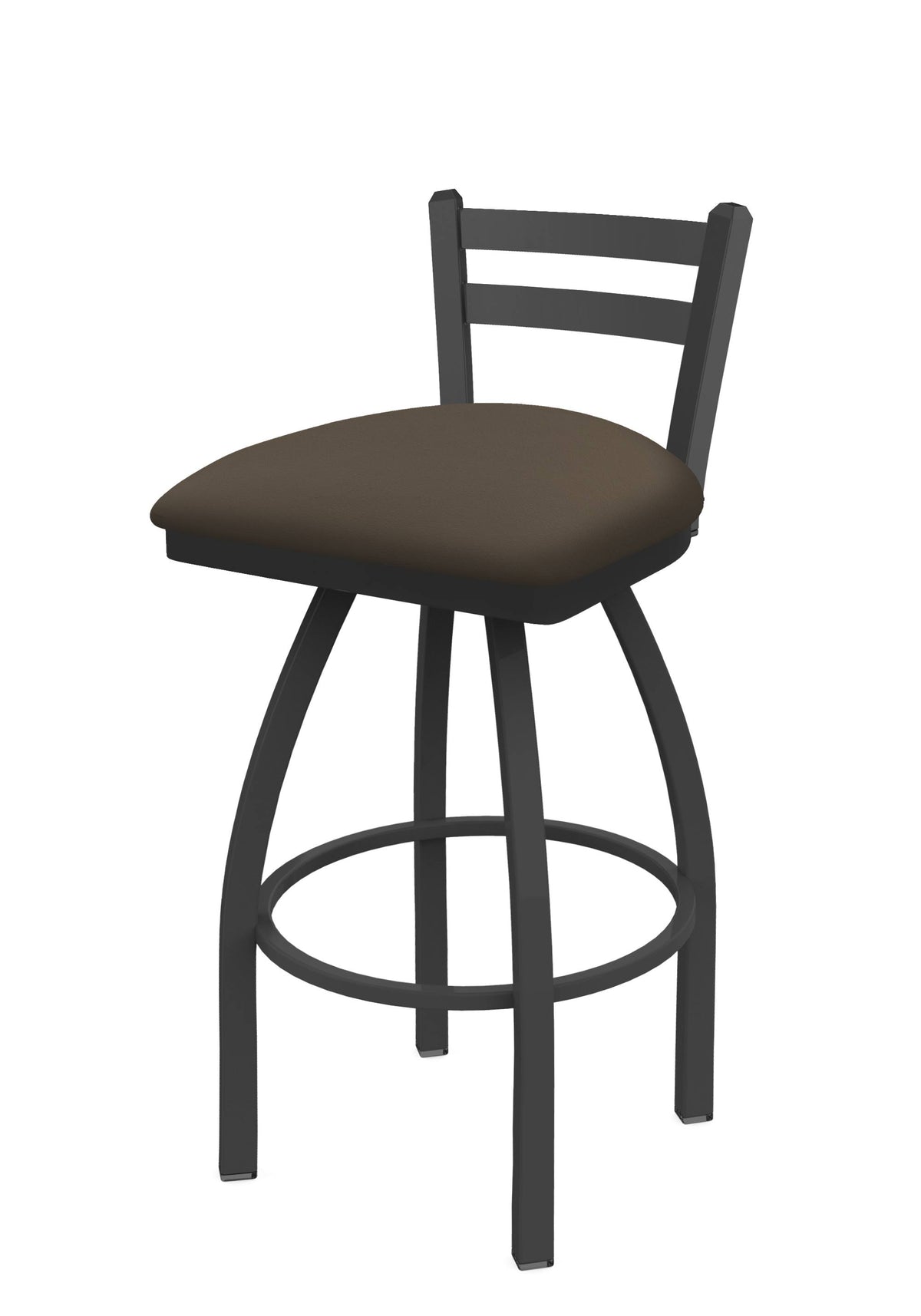 Low Back Swivel Bar Stool with Pewter Finish P7434