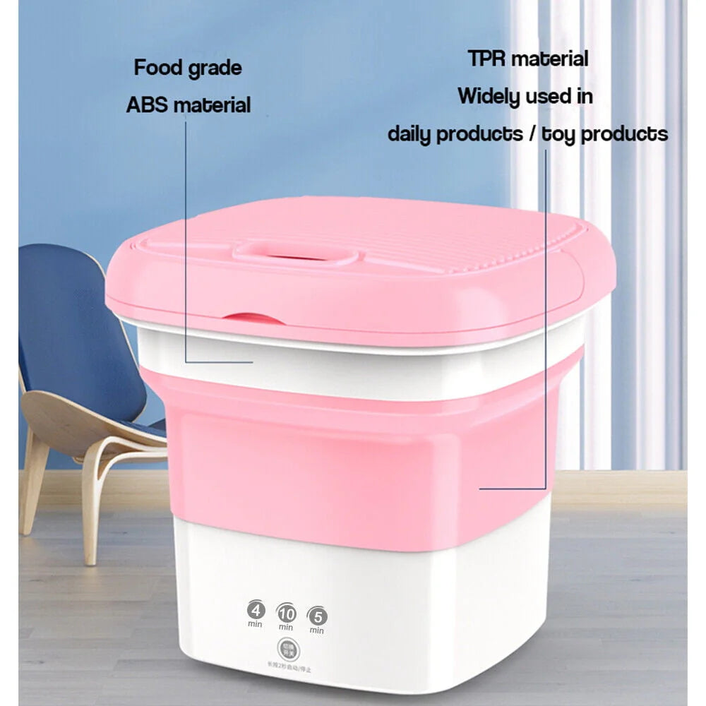 Mini Folding Portable Washing Machine with Dryer Bucket Blue R11759