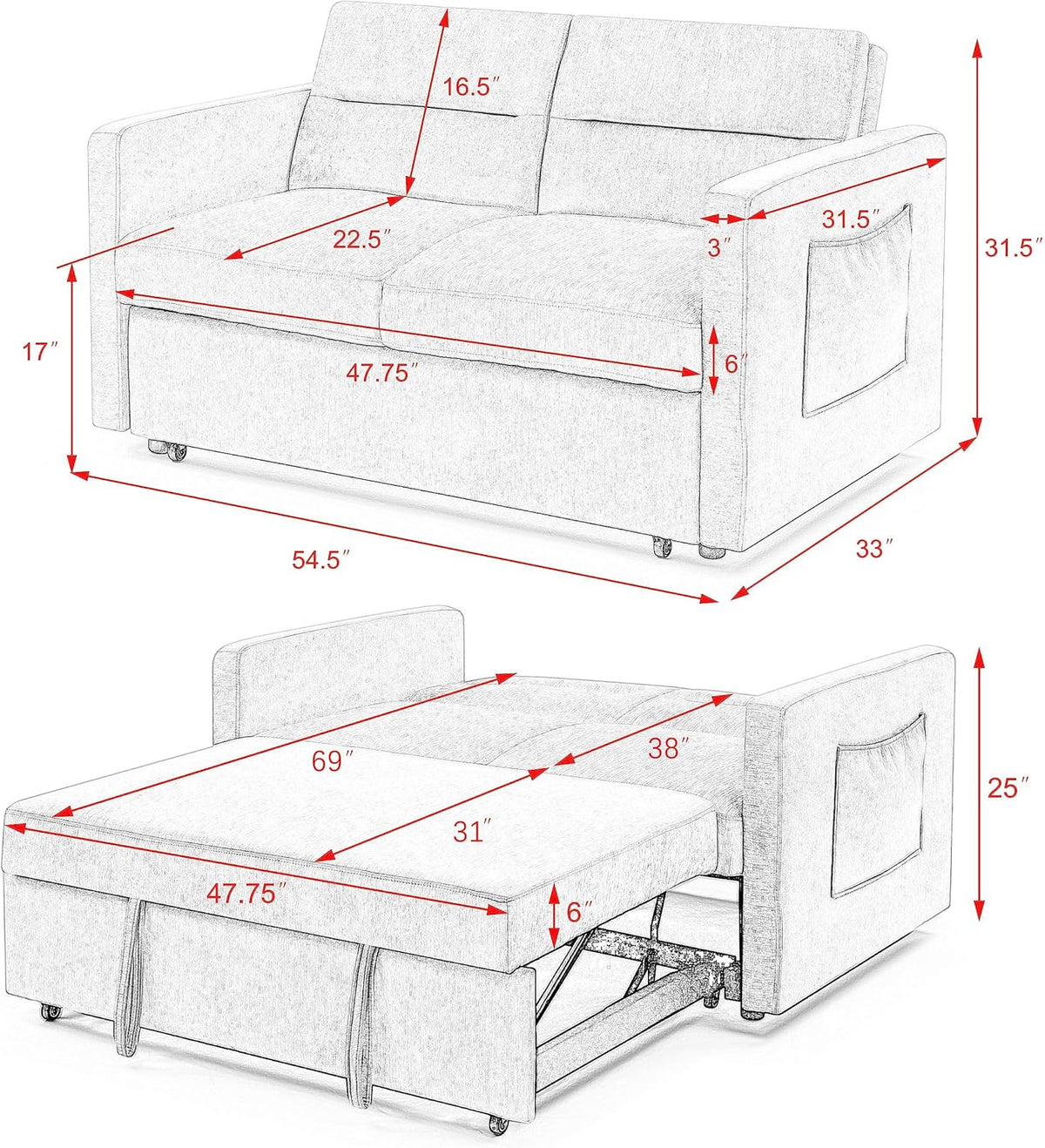 Blue Velvet 2 Seater Convertible Sofa Bed X600139