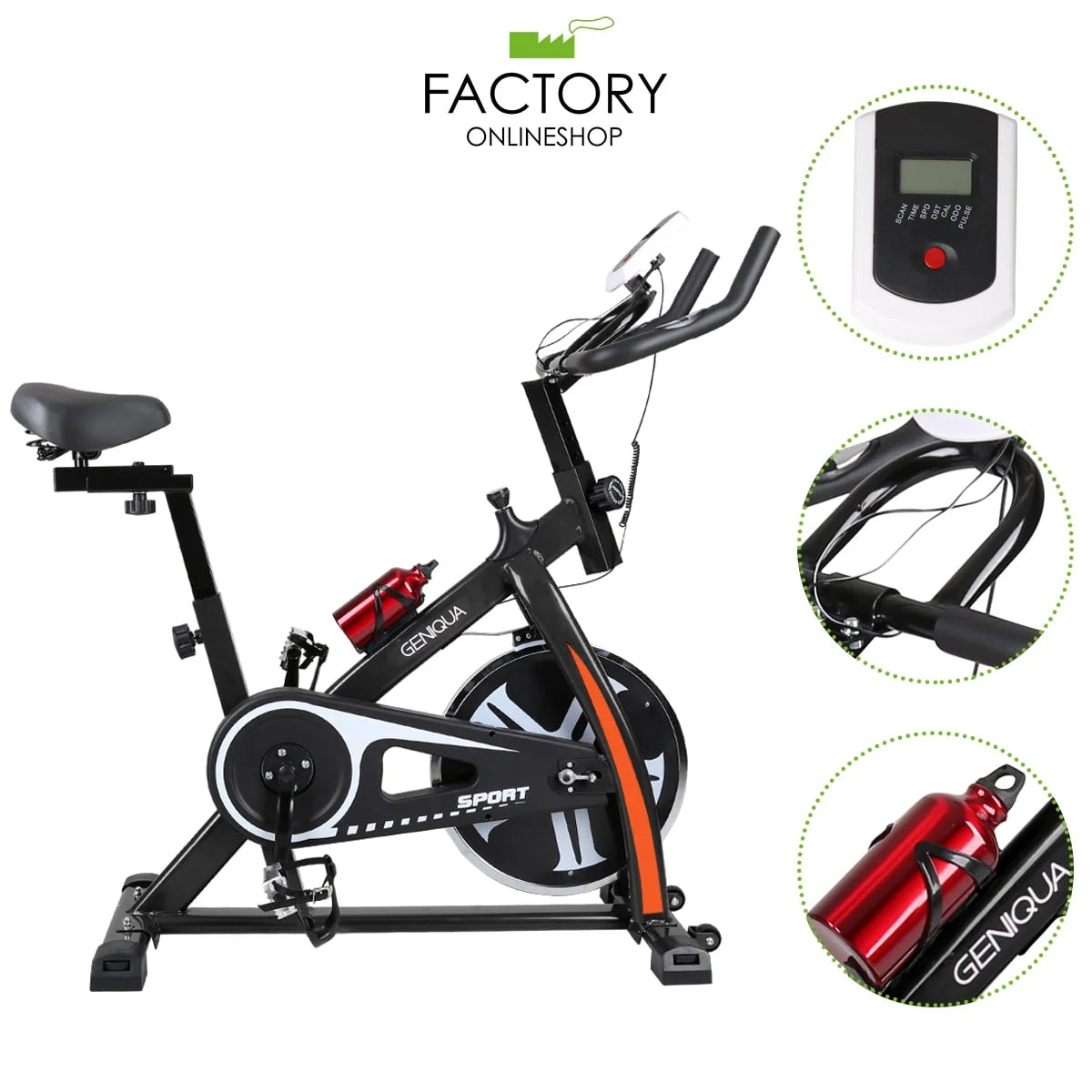 Black Indoor Exercise Bike Stationary Cycling I442