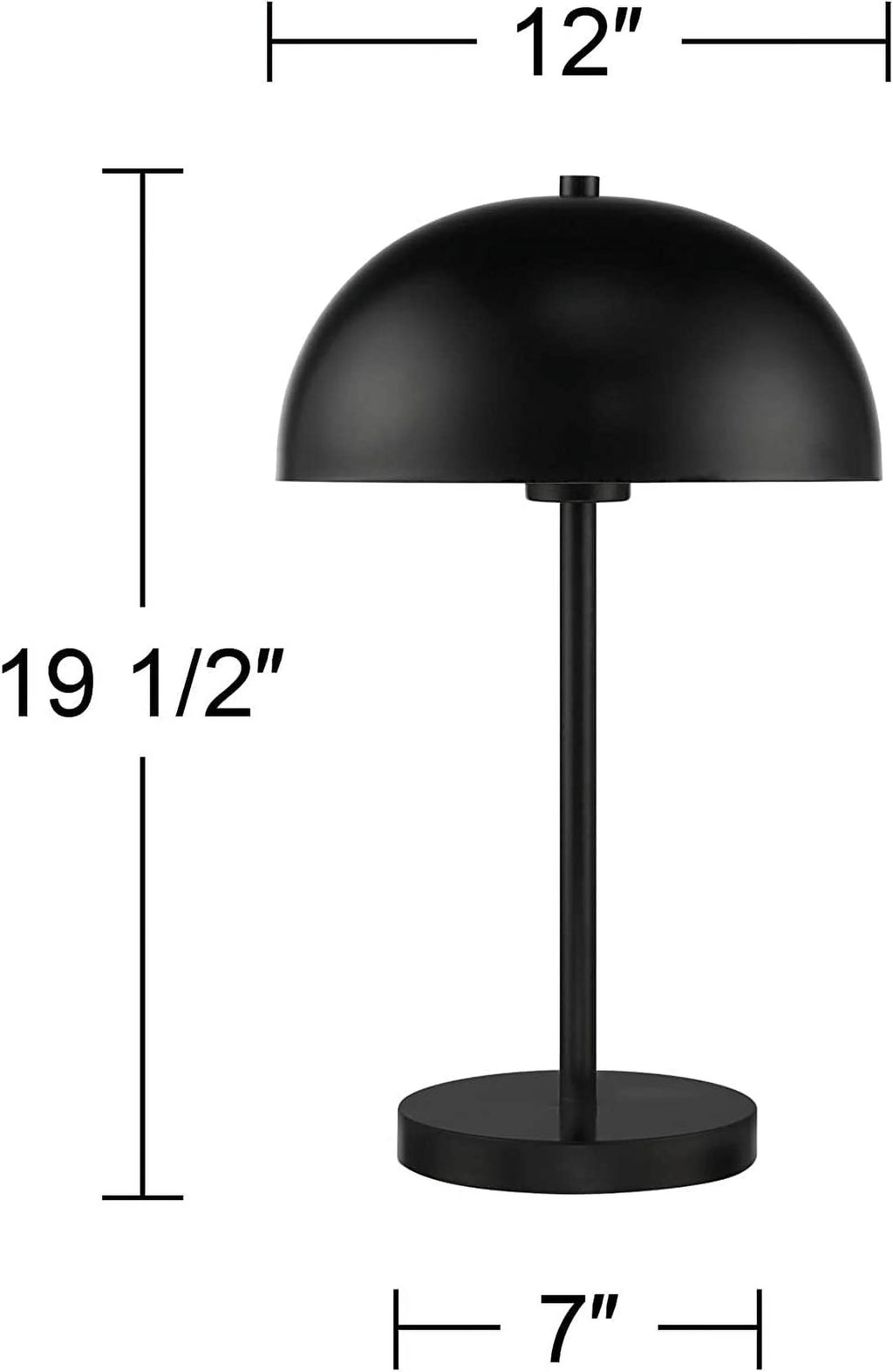 Black Metal Dome Shade Table Lamps Set of 2 R10558