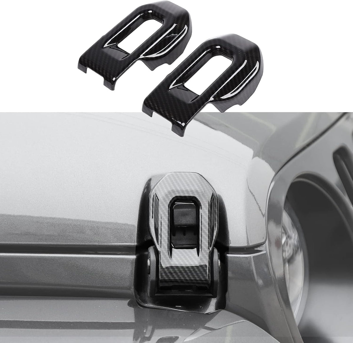 Carbon Fiber Hood Latch Cover Accessories for Jeep Wrangler JL Gladiator JT 2018-2021 (2 PCS) R453392
