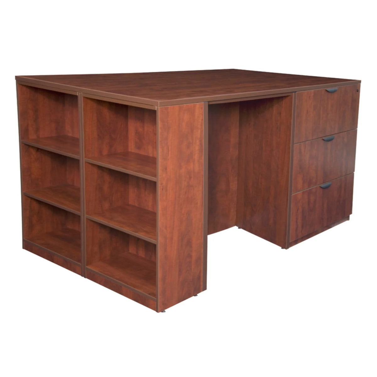 Stand Up Bookcase with Two Lateral Files and Two Desks N15338