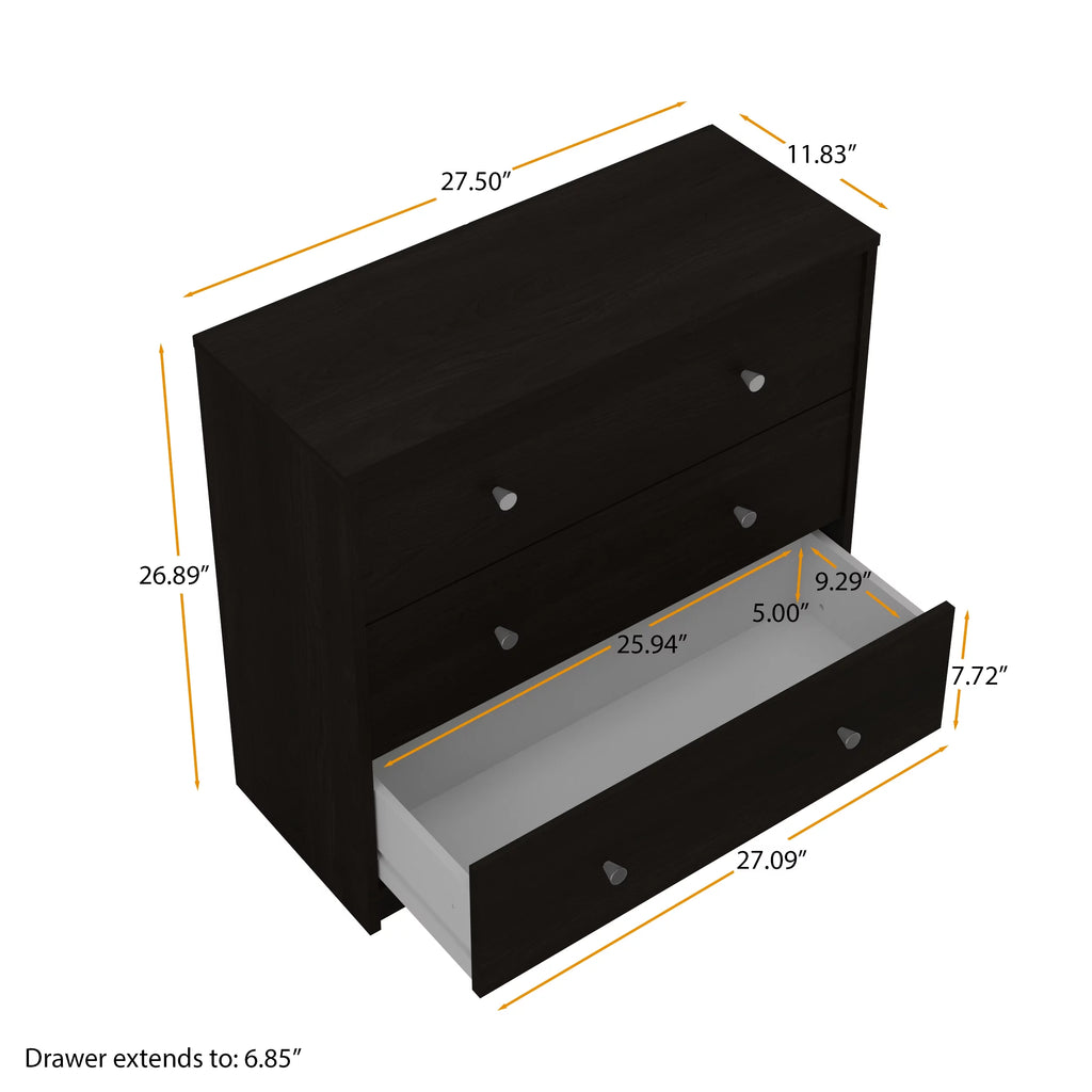 White 3 Drawer Dresser F66026