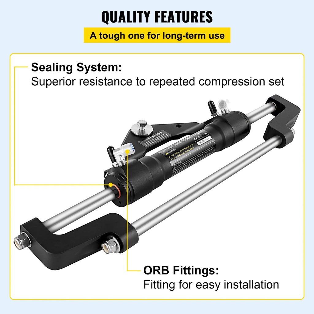 Hydraulic Steering Cylinder 300 HP Front Mount Outboard G840
