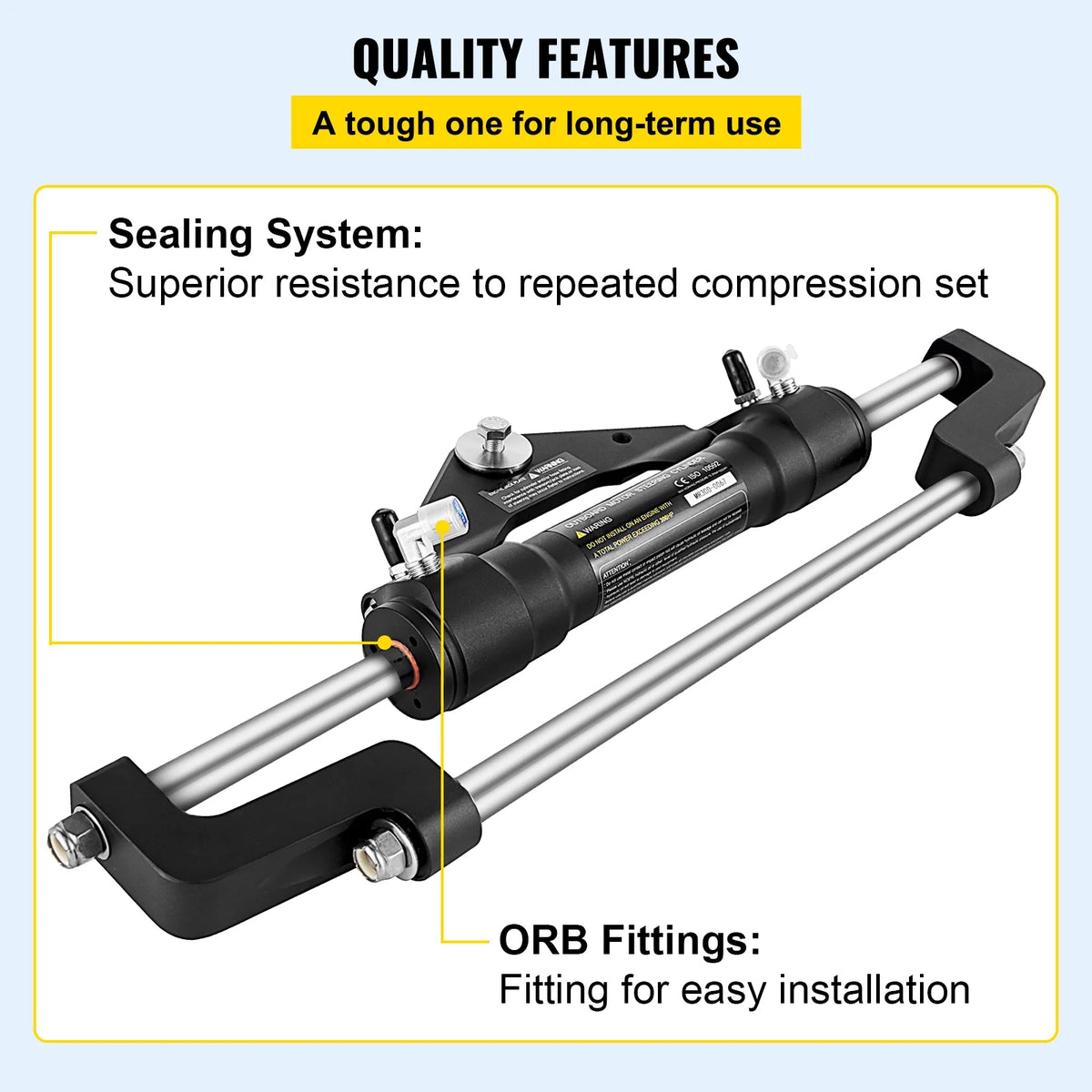 Hydraulic Steering Cylinder 300 HP Front Mount Outboard G840