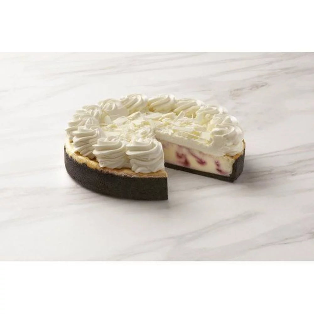 10 inch 14 Slice White Chocolate Raspberry Cheesecake, 80 Ounce D667353