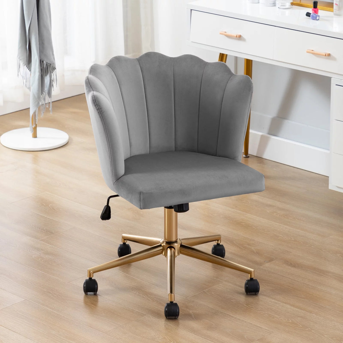 Velvet Swivel Office Chair E71716