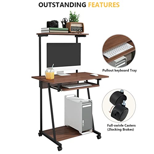Small Computer Desk with Storage Shelves M58558
