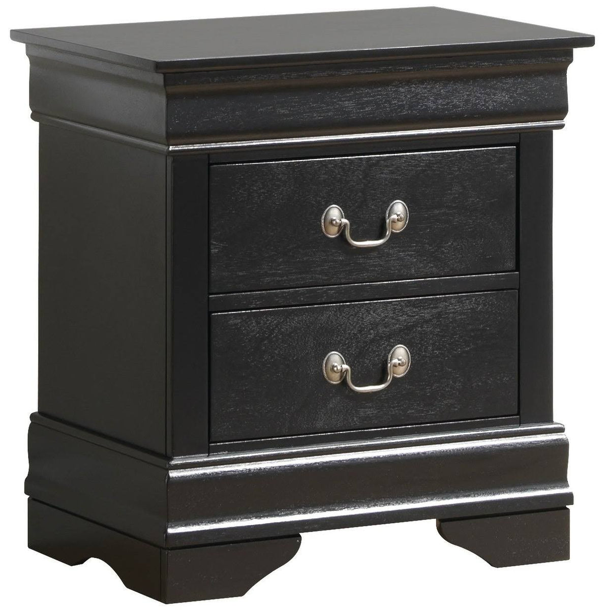 Black 2-Drawer Nightstand W46179