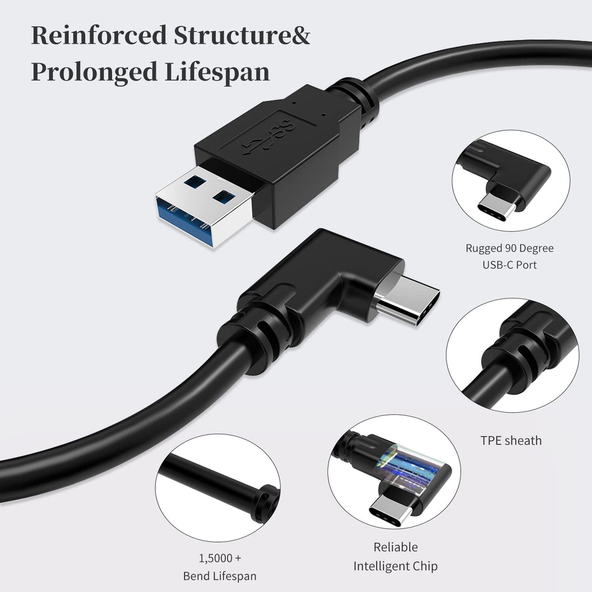 USB 3.0 to USB C Cable for VR Headset (16FT) K747