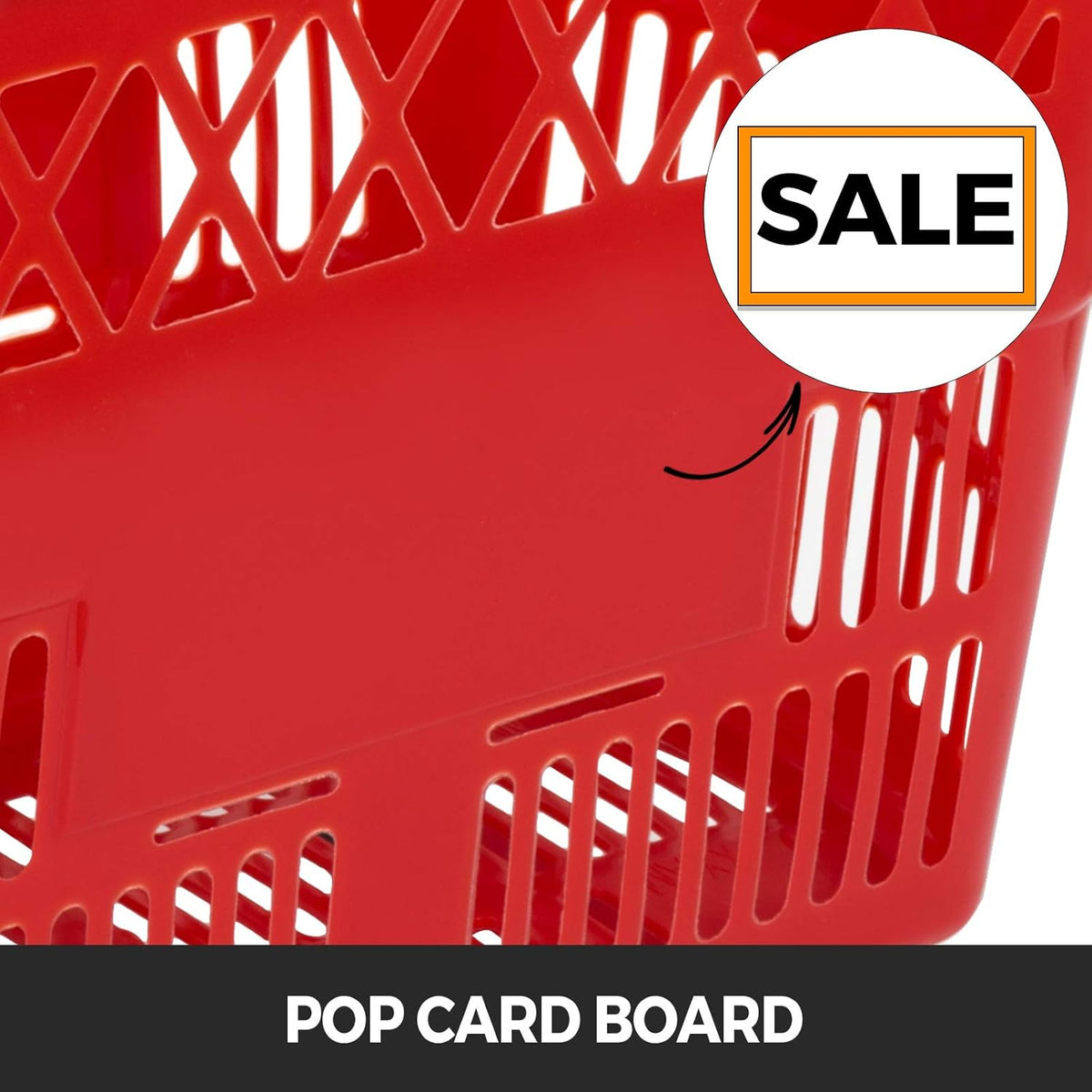 6PCS Red Plastic Rolling Shopping Basket Set with Handles D582249