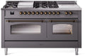 60 Dual Fuel Propane Gas Range Matte Graphite Bronze Trim U40716