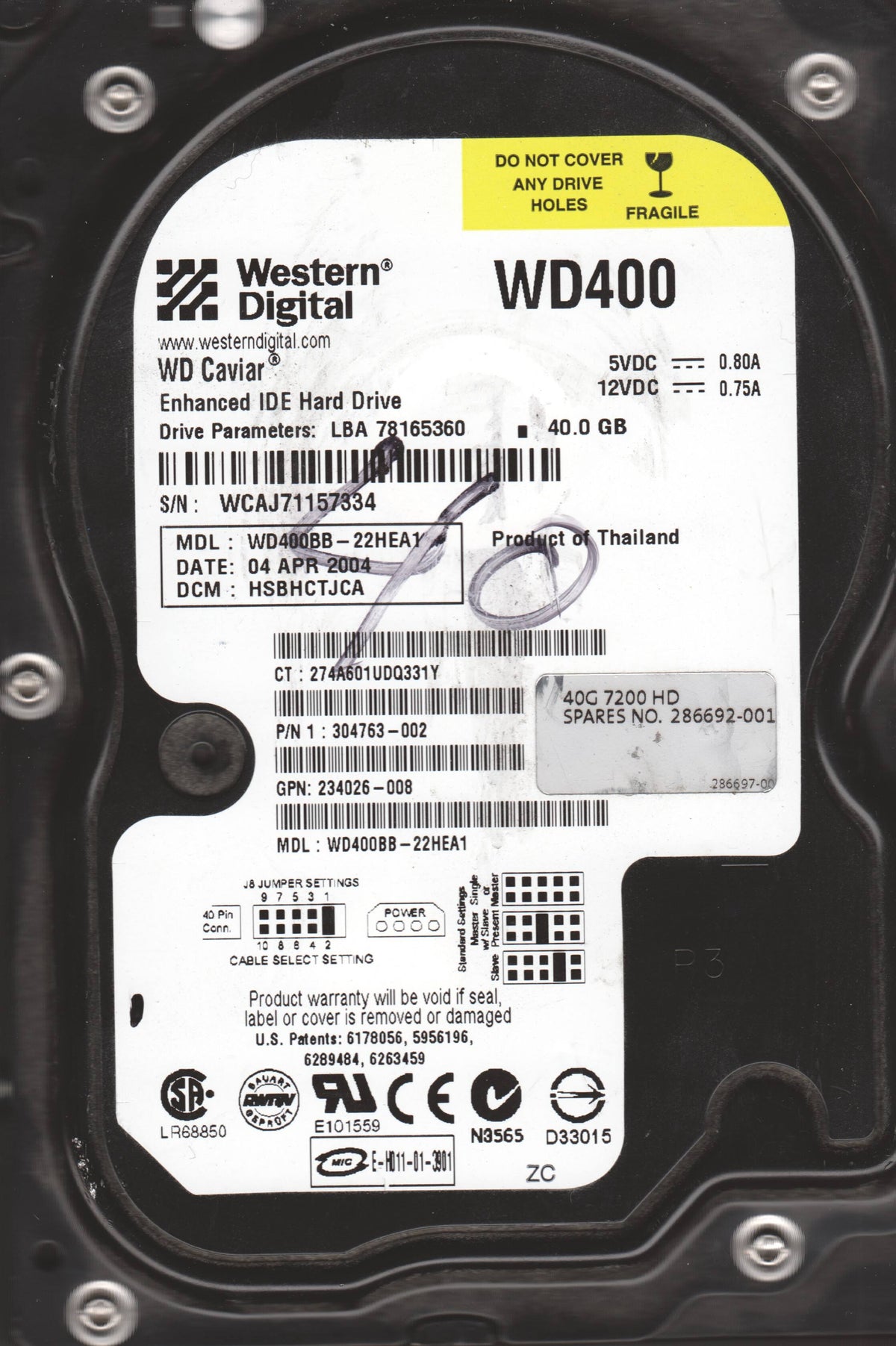 40GB IDE 3.5 Hard Drive E466