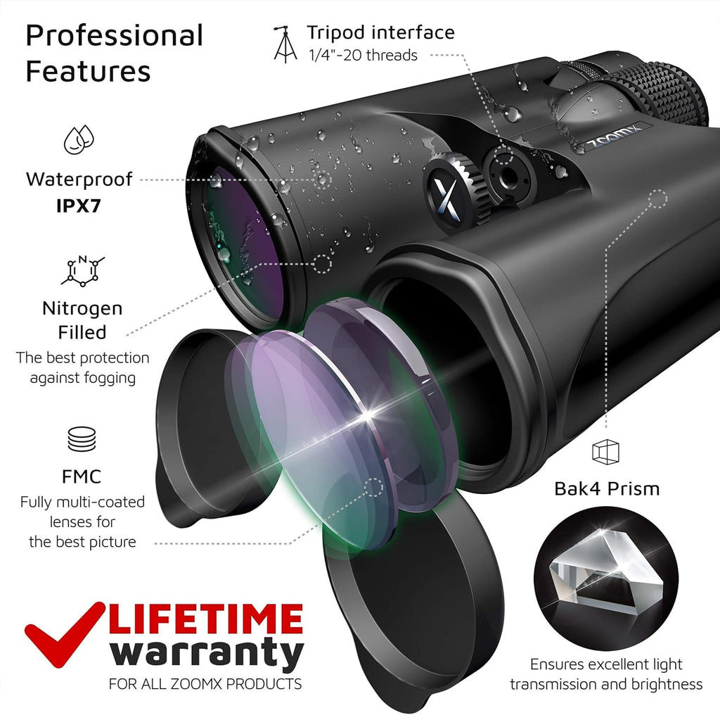 10x42 Waterproof HD Binoculars with Carrying Bag O69440