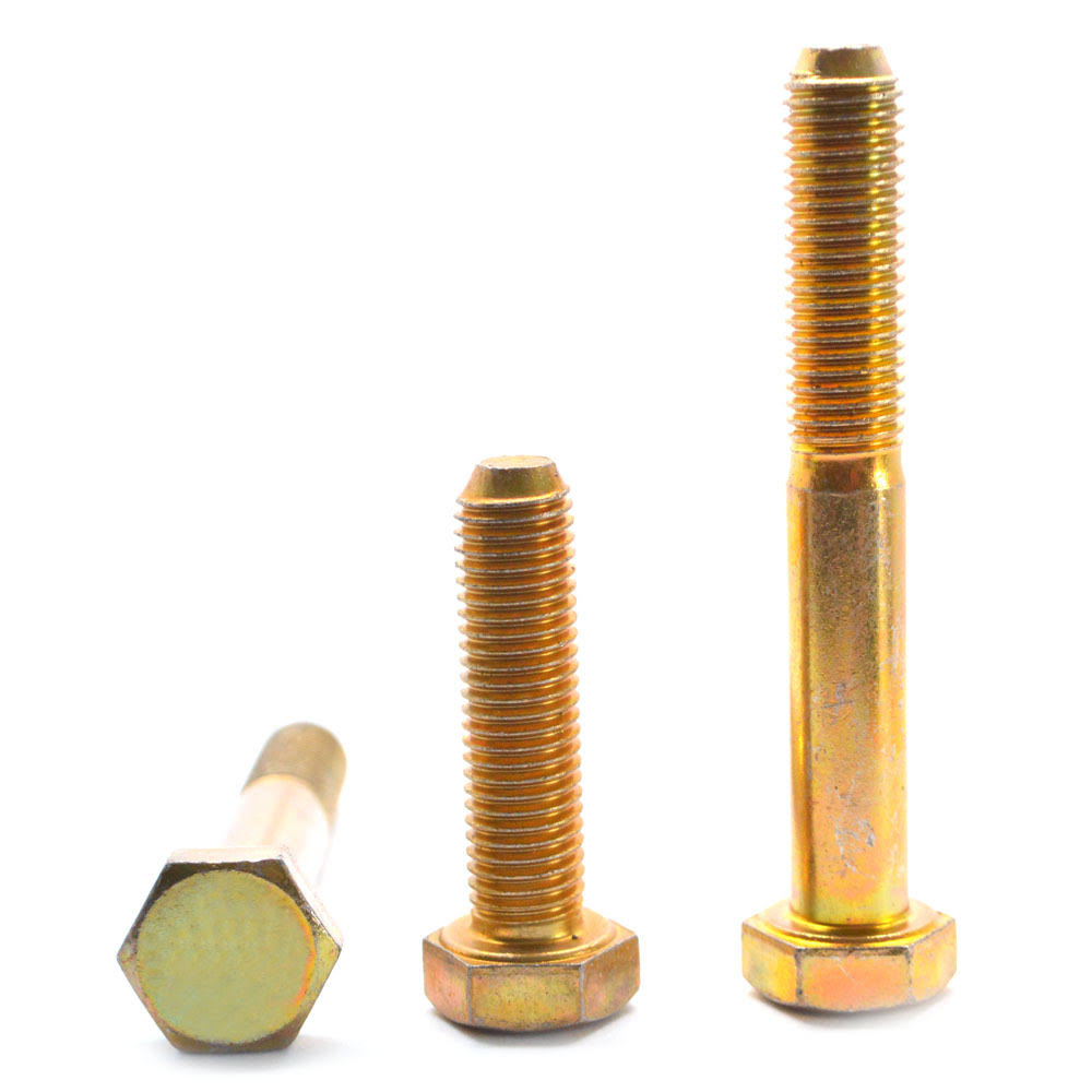 7/8x22-9 x 5 1/2x22 (PT) Coarse Thread Grade 8 Hex Cap Screw Alloy Steel Yellow Zinc Plated D96363