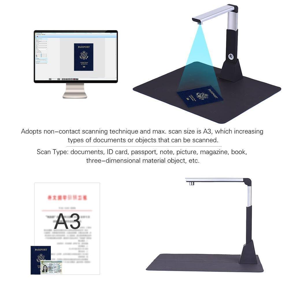 Portable Adjustable A3 Document Camera Scanner with OCR LED Light X33341