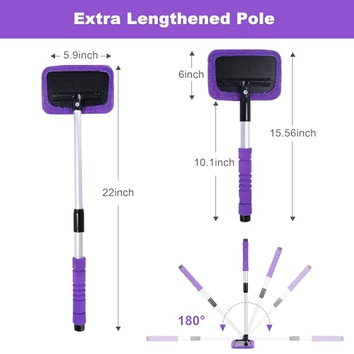 Microfiber Cloth Car Cleaning Tool with Extendable Handle and Reusable Cloth O689076