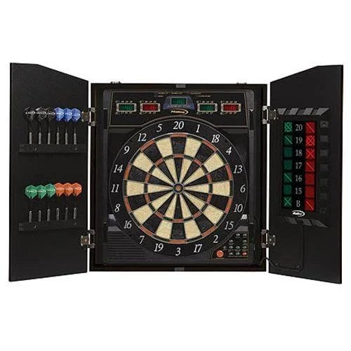 Dartboard in Wood Cabinet J2141