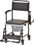 Hammertone Transport Chair Commode with Locking Wheels and Removable Padded Seat B598707