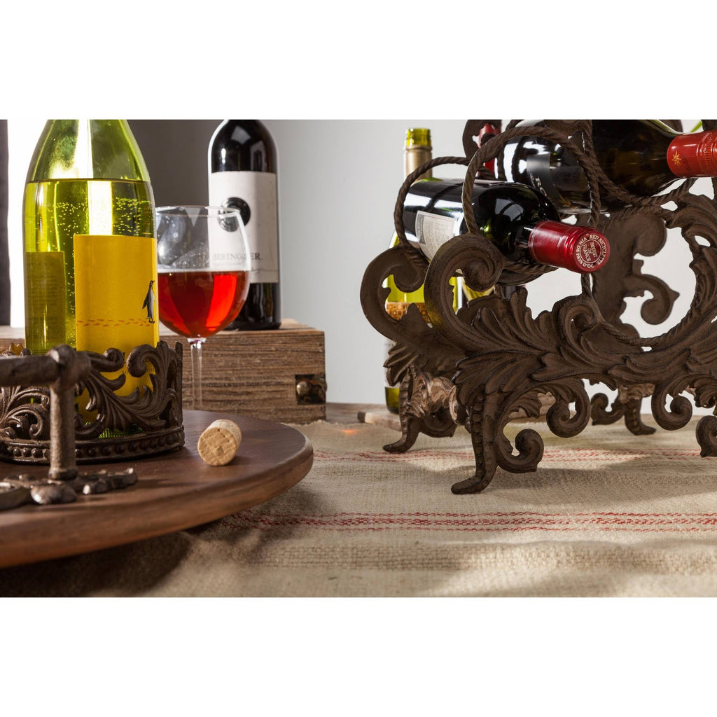 Wood Lazy Susan with Metal Handles N1034