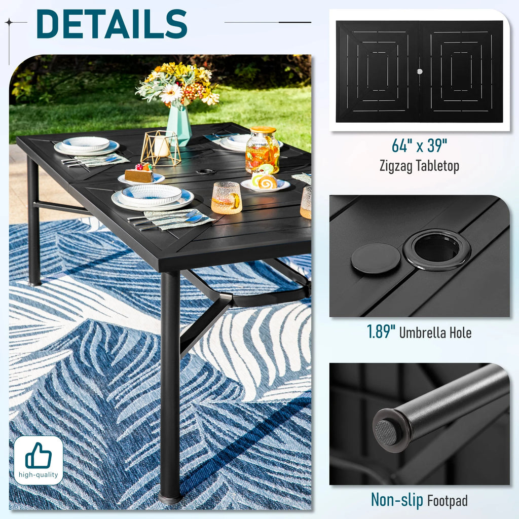 7 Pieces Patio Dining Set Swivel Chairs and Table X78235