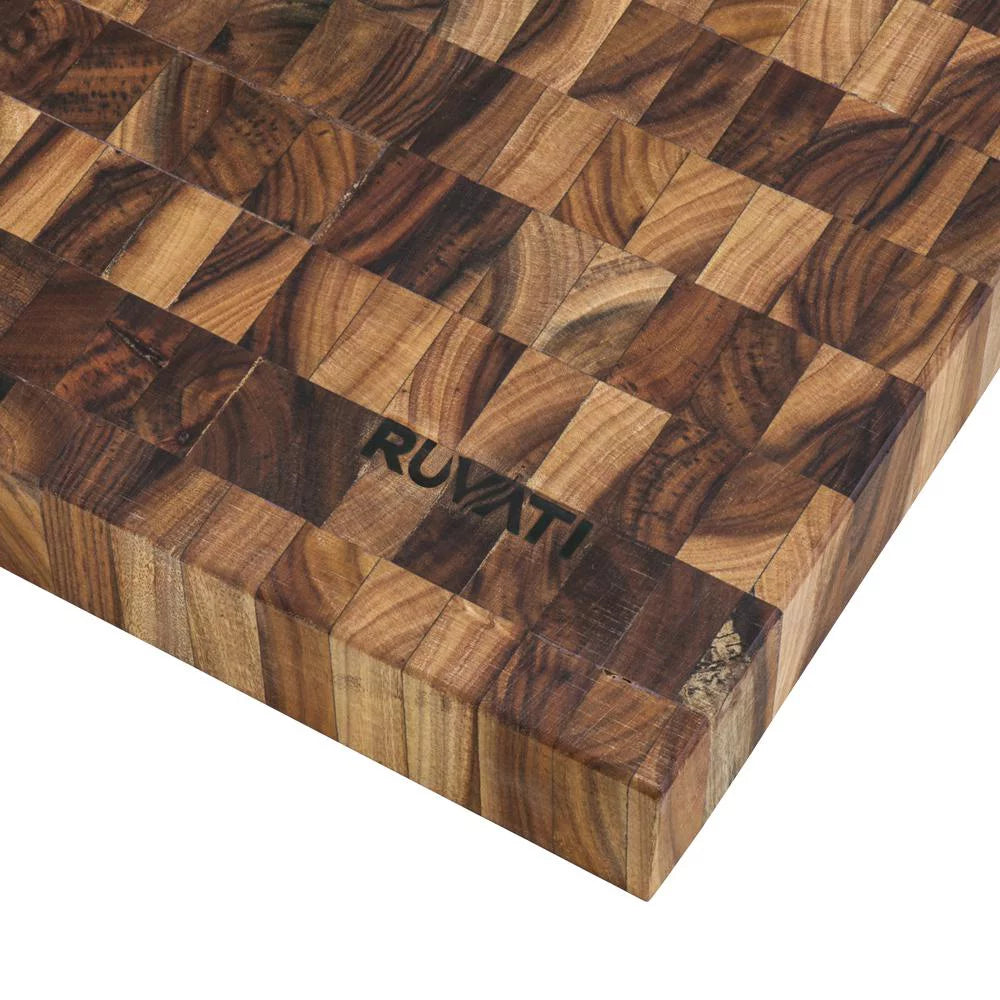 17 x 16 in. Thick End-Grain Acacia Solid Wood Cutting Board H2233