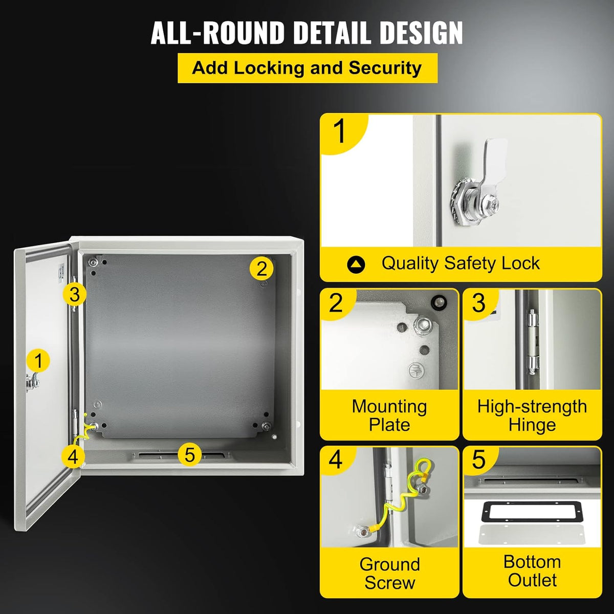 16 x 16 x 6'' NEMA 4X Steel Electrical Enclosure T1464