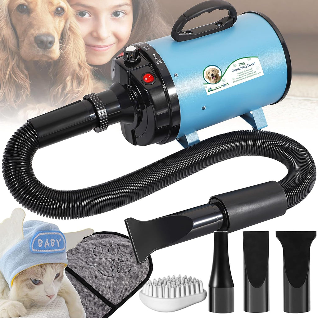 3.2HP Adjustable Pet Grooming Dryer with 3 Nozzles A9746