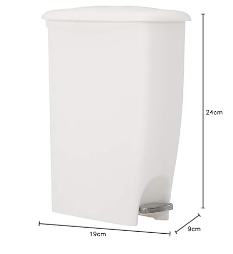 White 11.3 Gallon Plastic Step On Trash Can H438481