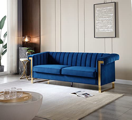 Blue Velvet 3 Seat Couch Sofa V874806