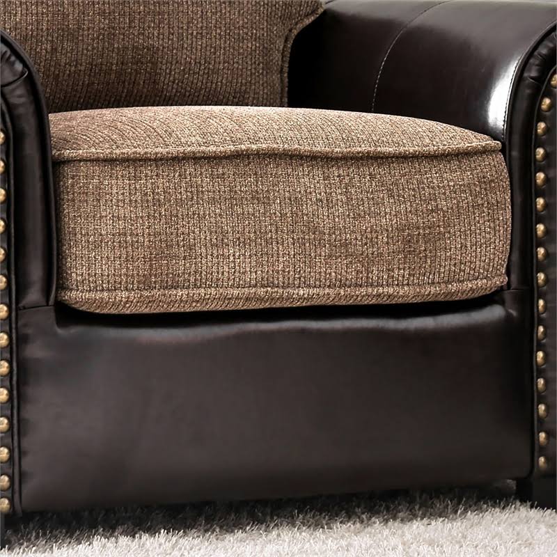 Brown Faux Leather Accent Chair O4842