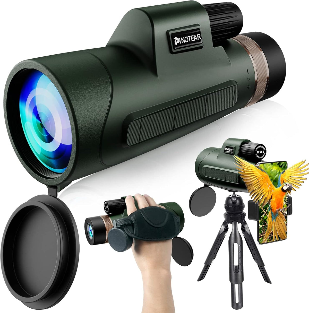 10-30X50 Monocular Telescope with Smartphone Adapter and Tripod I37391