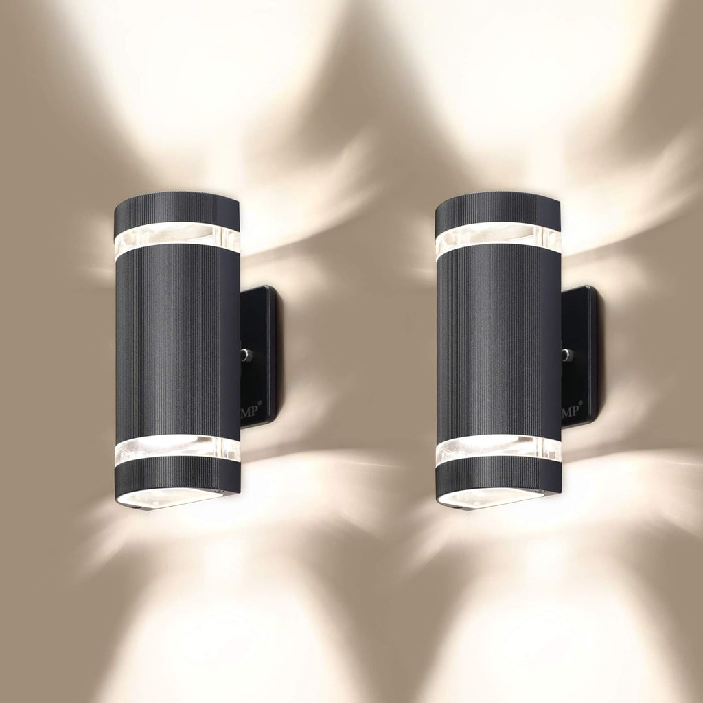 LED 4 Pack Semi Cylinder Up and Down Outdoor Wall Light, Aluminum Waterproof, 3000k 5W D694612