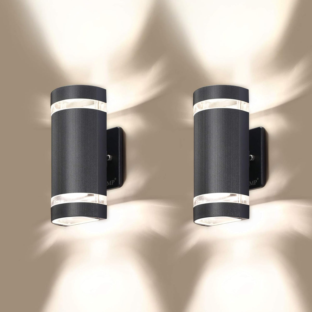LED 4 Pack Semi Cylinder Up and Down Outdoor Wall Light, Aluminum Waterproof, 3000k 5W D694612