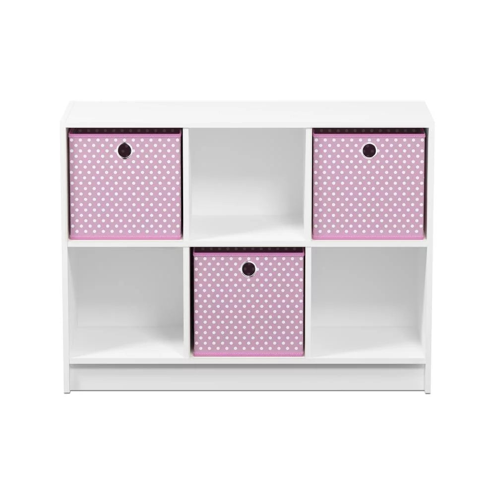 6 Cube Storage Organizer Bookcase with Bins V329