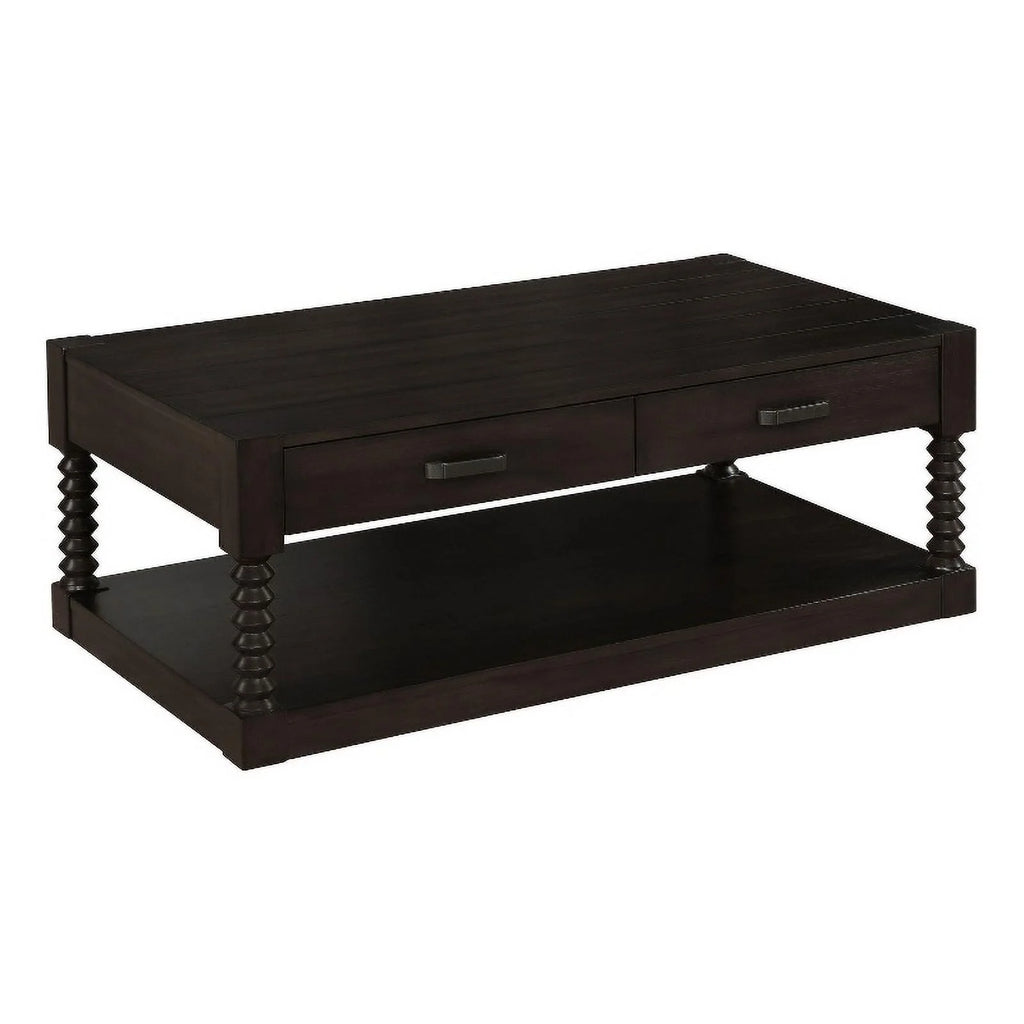 Brown 2-Drawer Wood Coffee Table Q901605