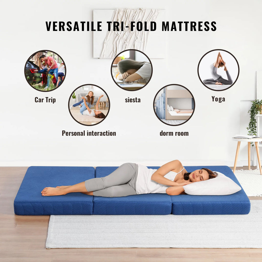 4'' Blue Narrow Twin Memory Foam Mattress H187